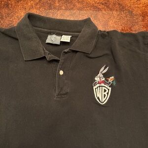 Warner Bros. Black Polo with Bugs Bunny Logo